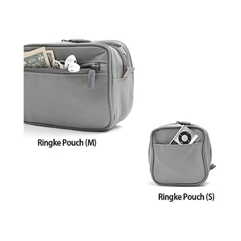 Ringke Travel Organizer Pouch For Phone Accssoies, Compact Devices, Chargers Storage Bag (Small) - Grey